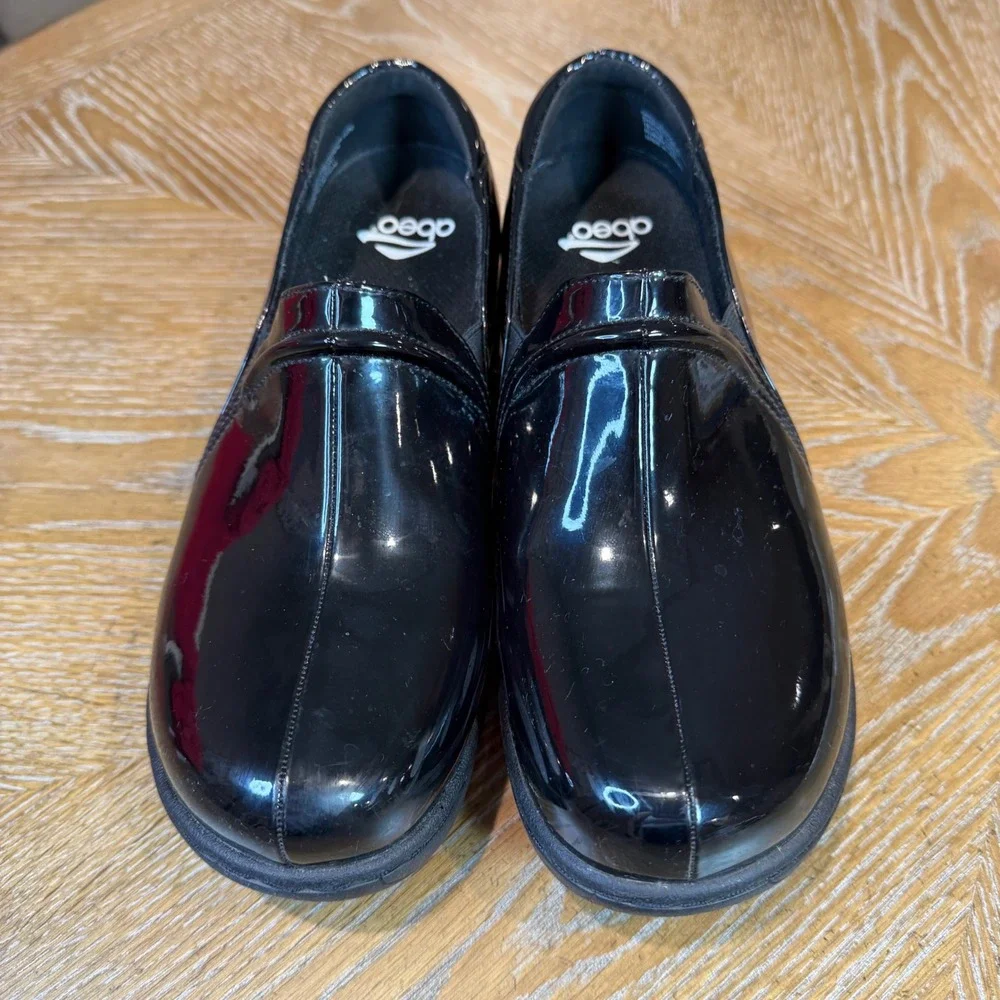 Abeo Gisel Clogs Patent‎ Black Slip On Size 8